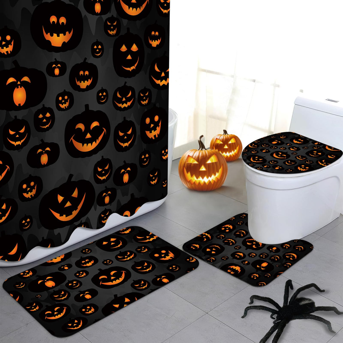 MEHOFOND Halloween Shower Curtain Set