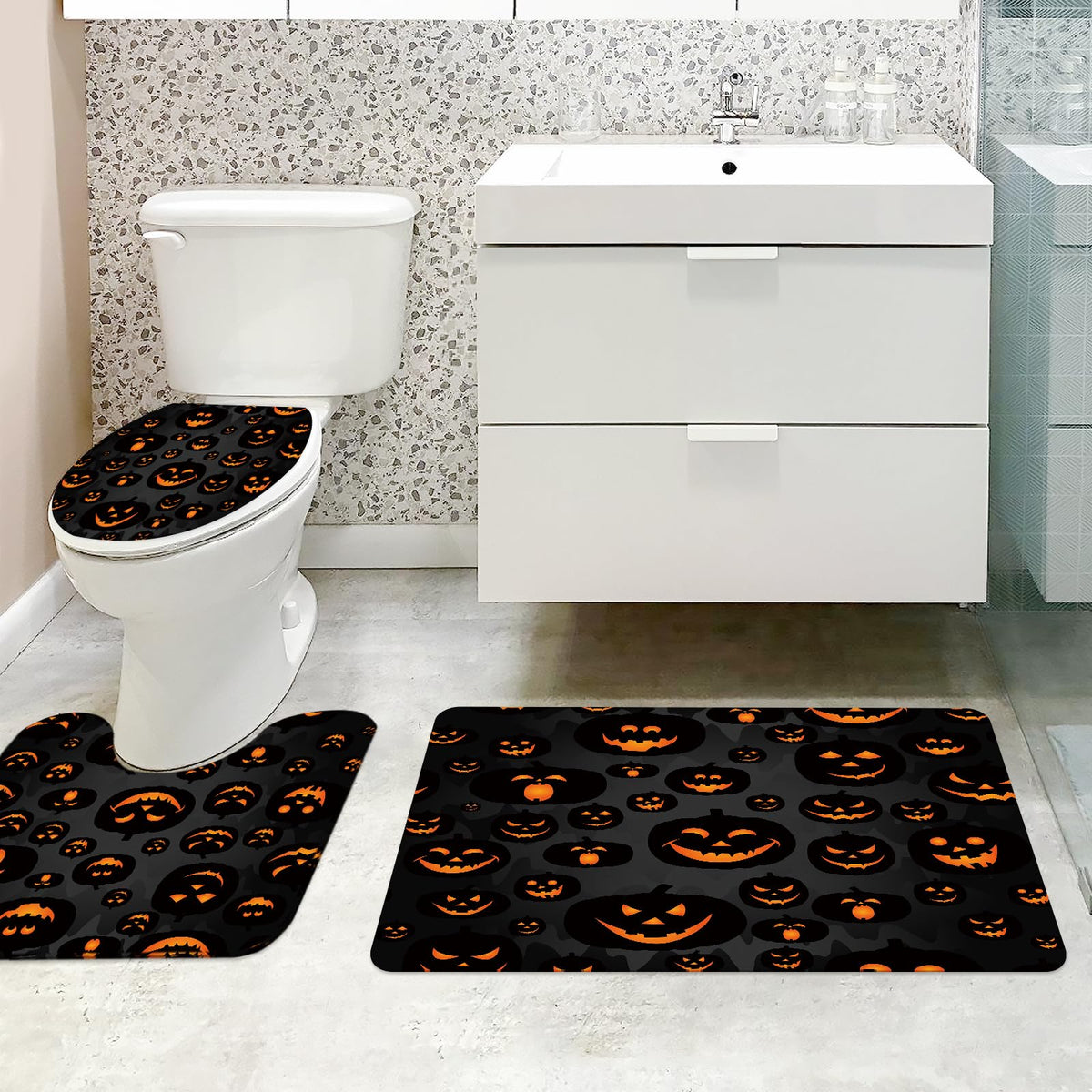 MEHOFOND Halloween Shower Curtain Set