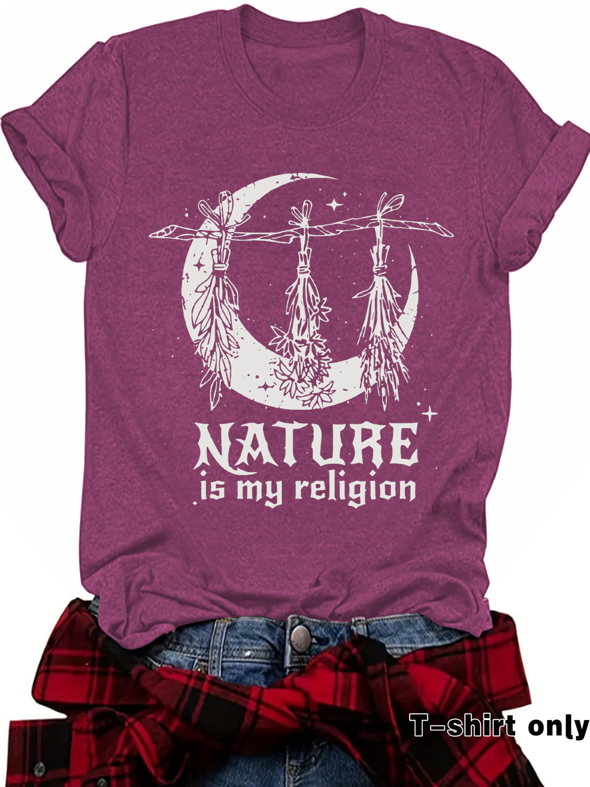 Witch print round neck short sleeved shirt